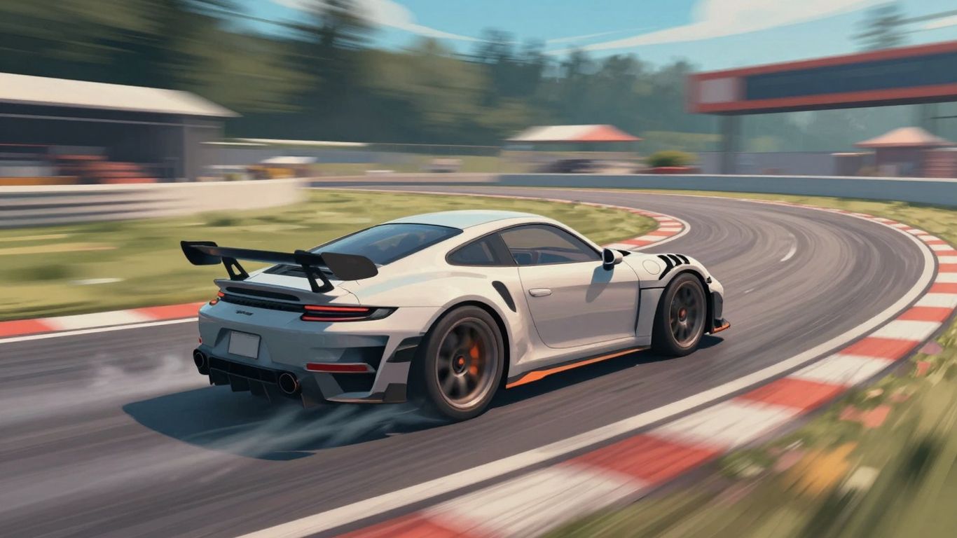 Car drifting game scene with speed and excitement.