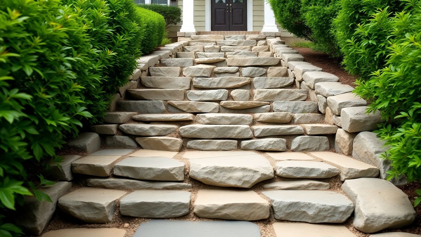 Stone steps leading to a house