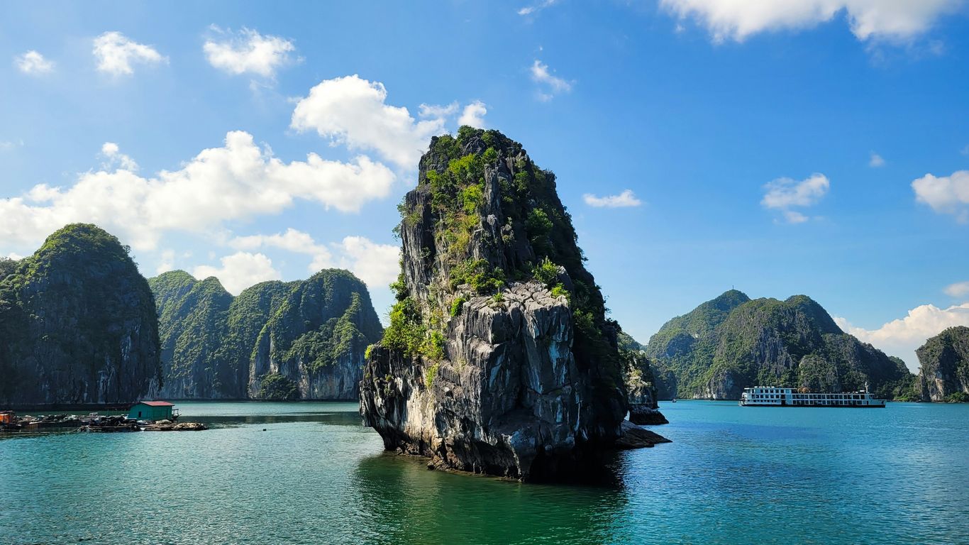 Limestone karsts and islands in halong bay, vietnam