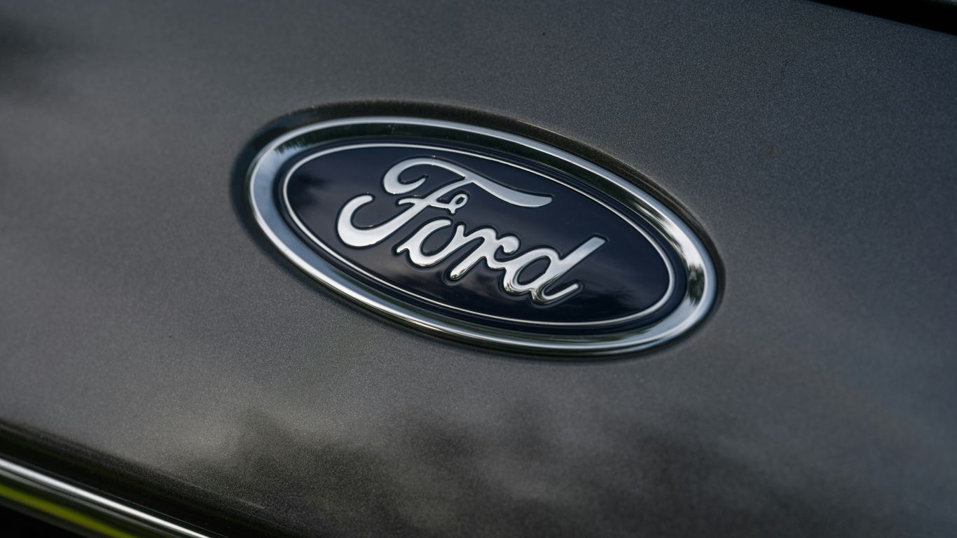 The ford logo is displayed on a car.