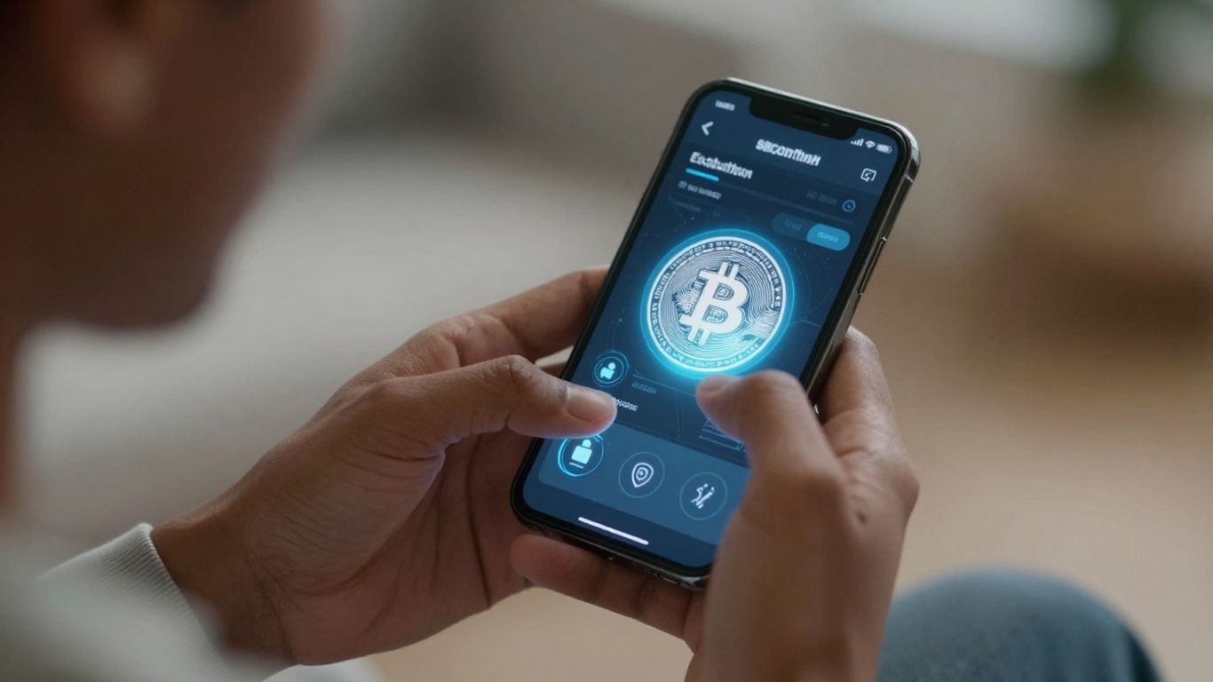 Fidelity crypto account on a smartphone screen.