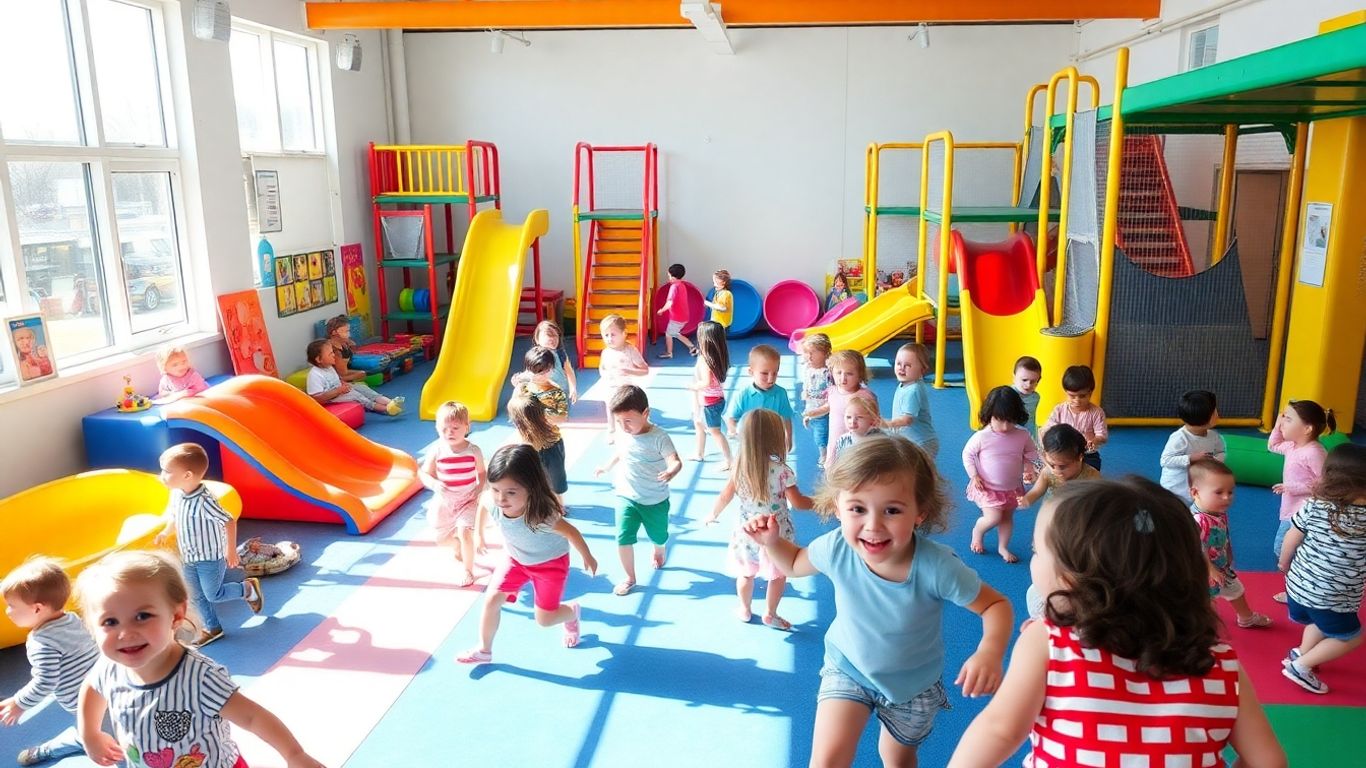 Kids playing safely at Scrambles Play Centre.