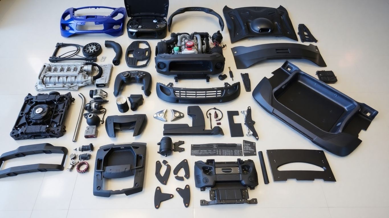 Subaru WRX used parts laid out