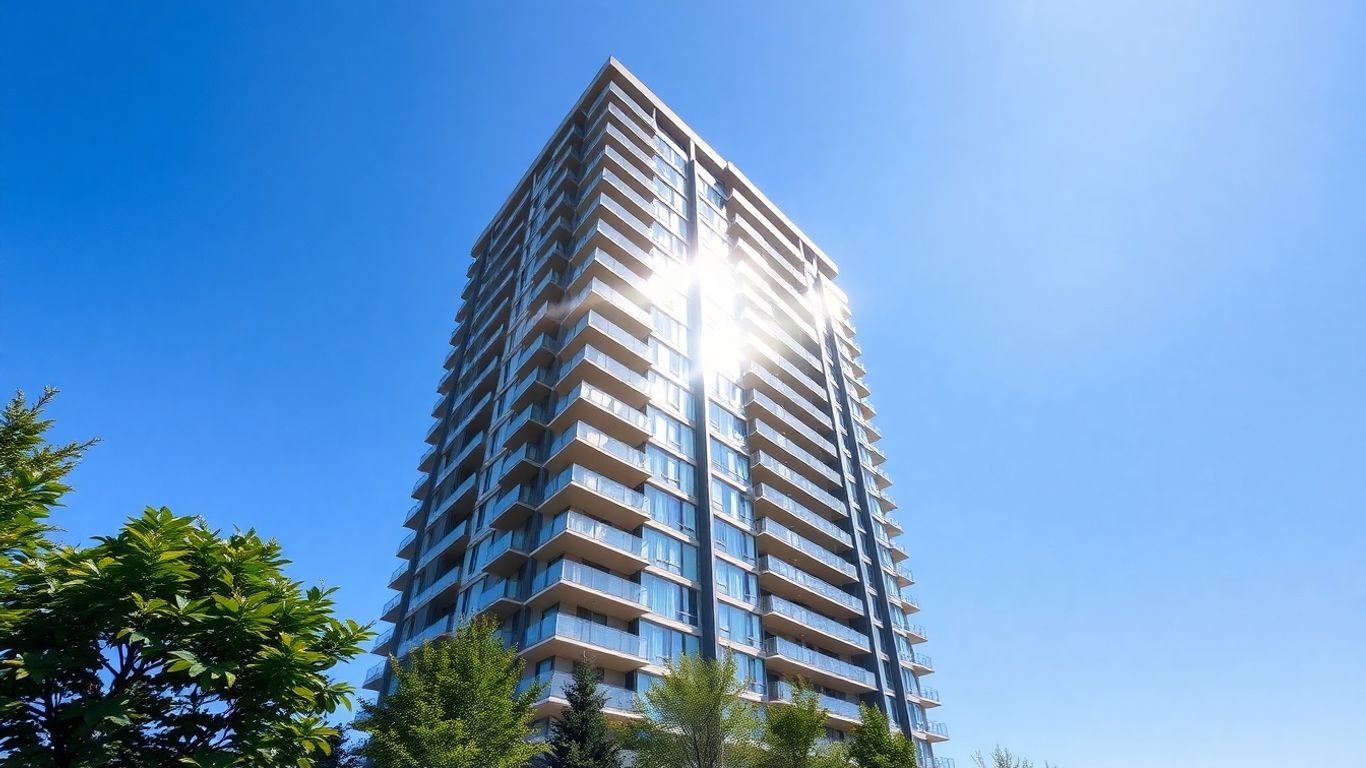 Modern strata title apartment building exterior.