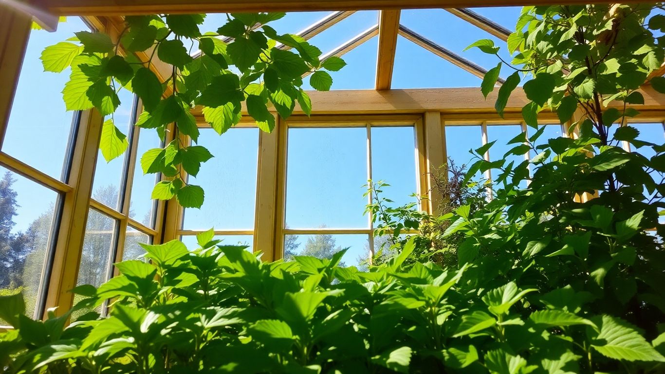 Kaltbeet mit grünen Pflanzen im Septemberlicht