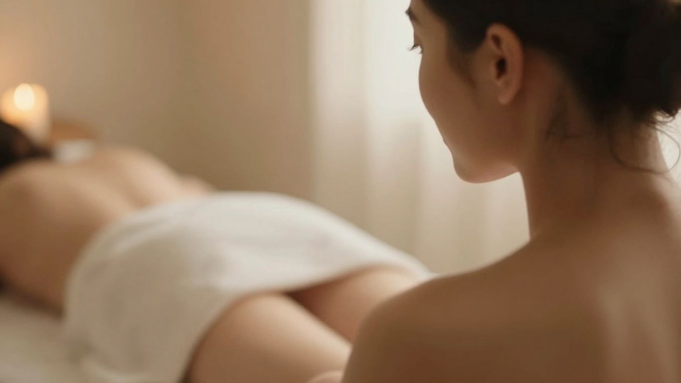 Woman in silhouette, serene spa setting, post-baby wellness.