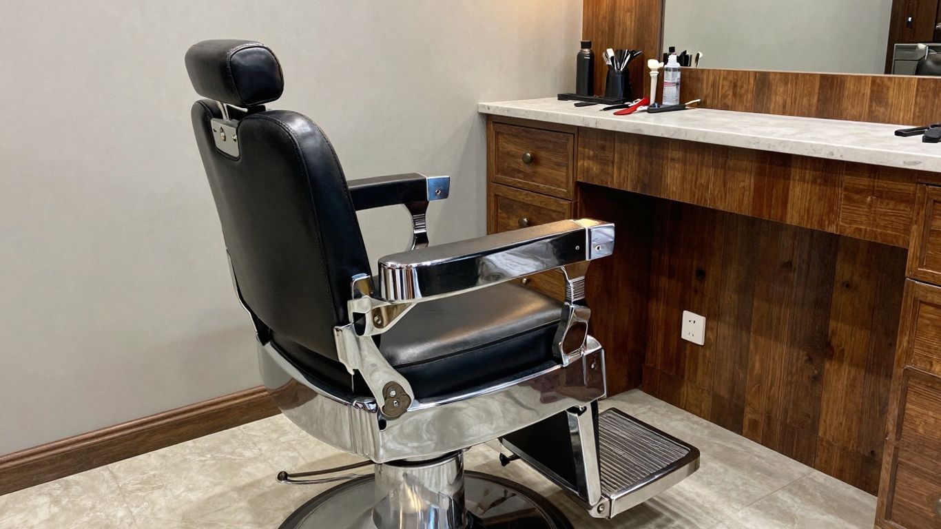 Classic barber chair in a vintage Salt Lake City barbershop.