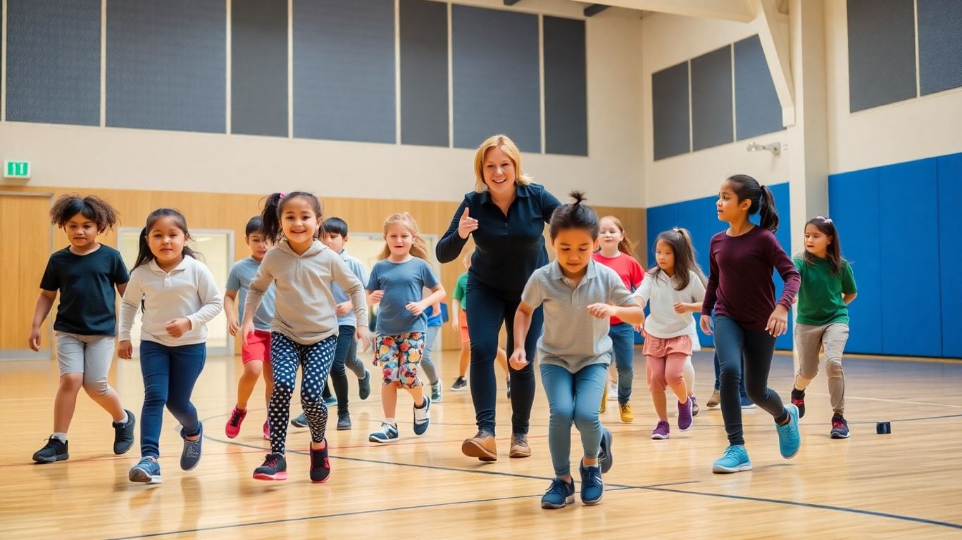 Schüler mit und ohne Behinderung im Sportunterricht