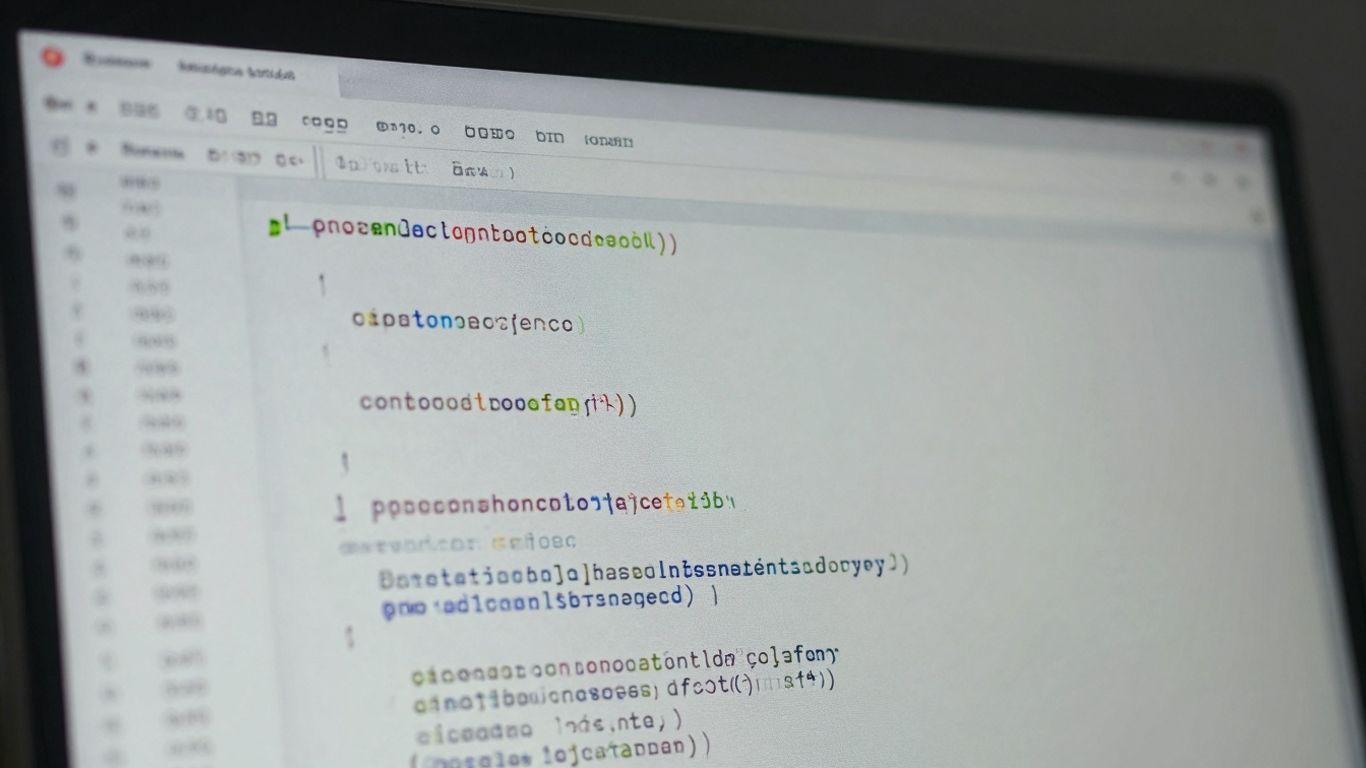 Pantalla con código de programación y errores.