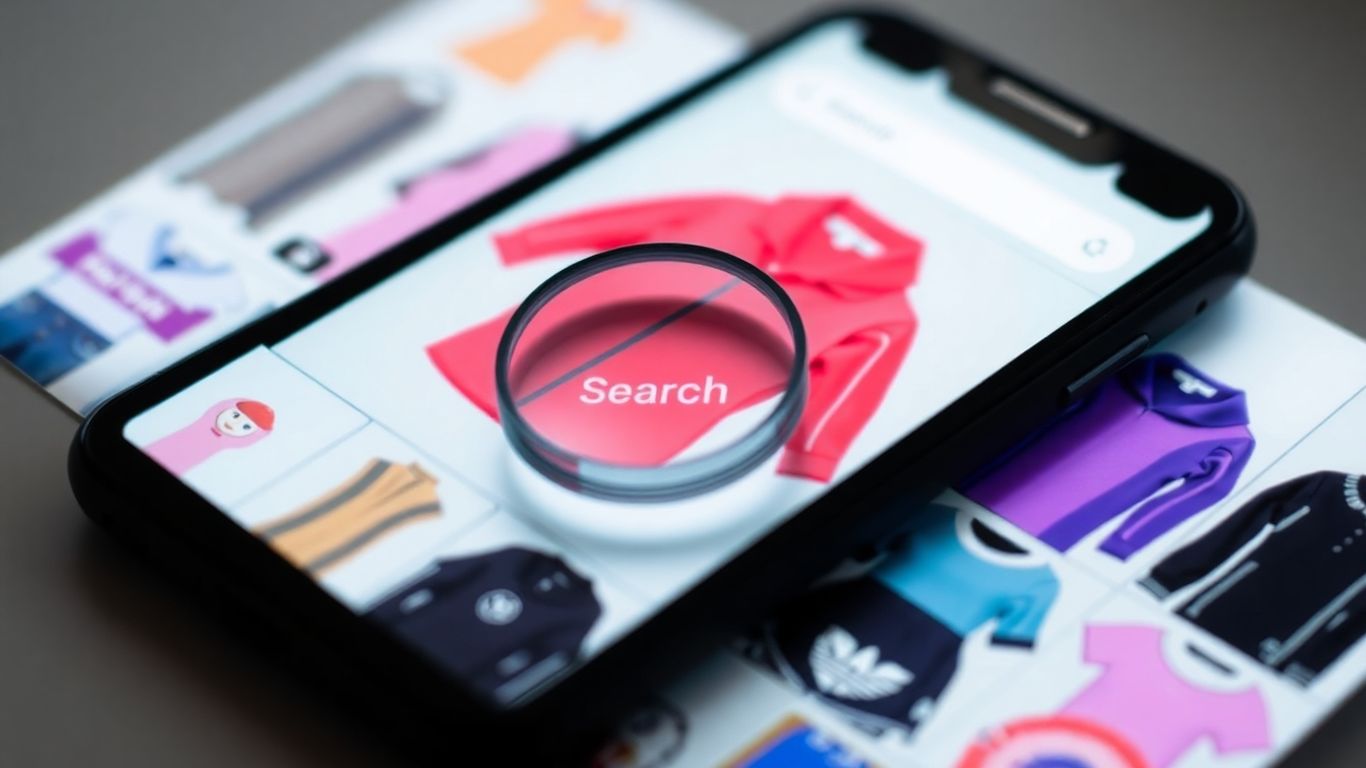 Smartphone visual search for clothing items.