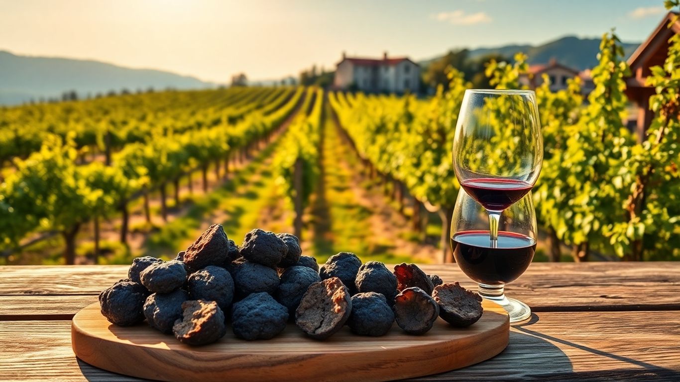 Vigneto, tartufi e vino in Croazia.