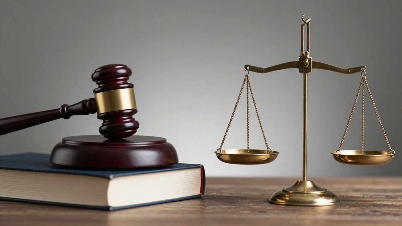 Gavel and scales of justice illustrating civil law concepts.