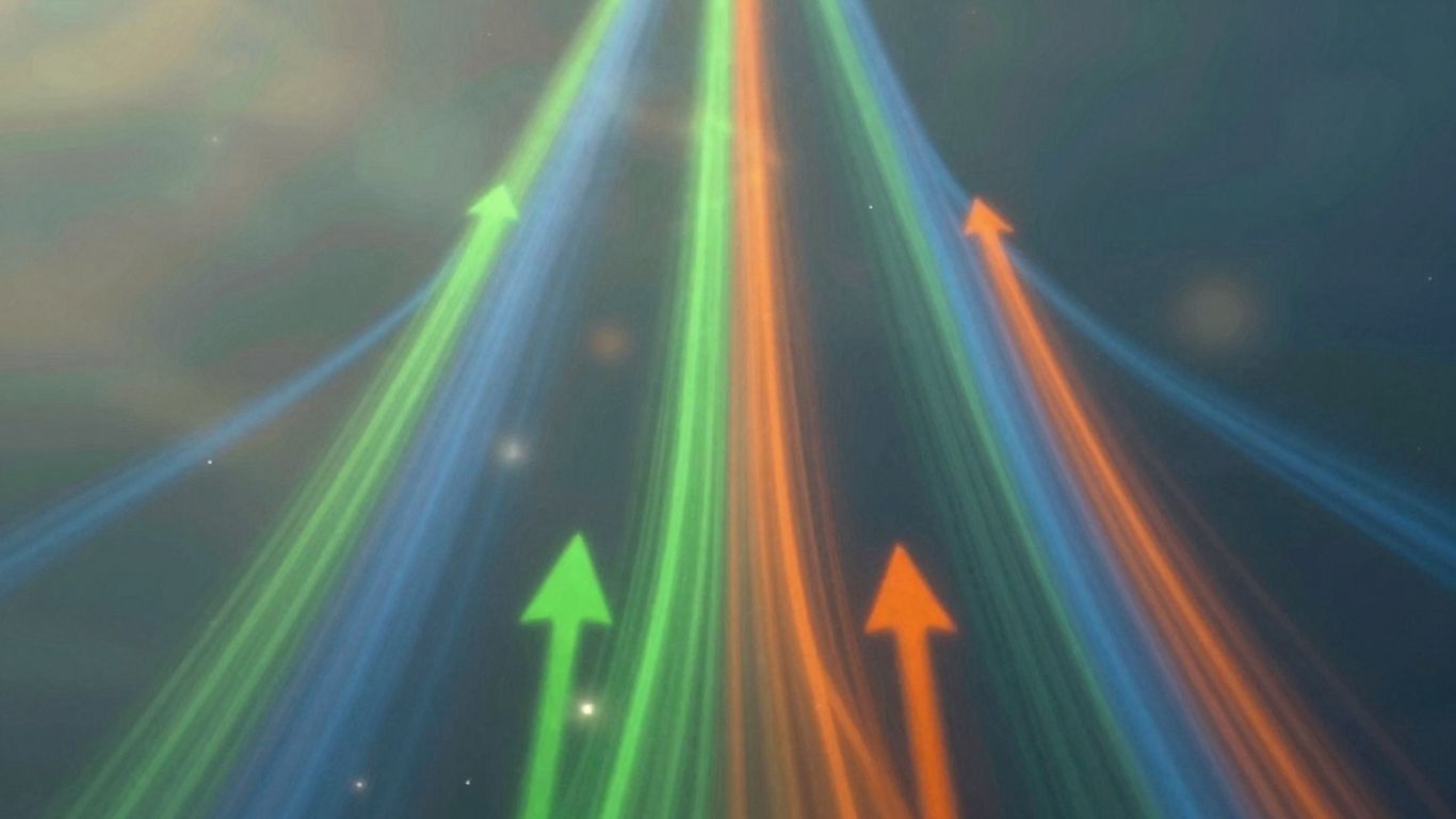 Abstract visual of upward momentum and growth.