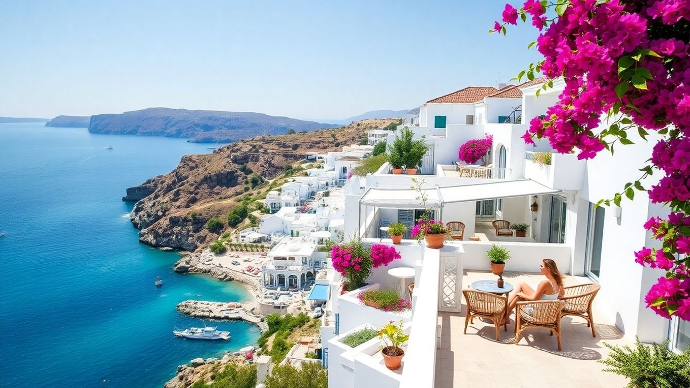 Couple enjoying a Greek island all-inclusive holiday