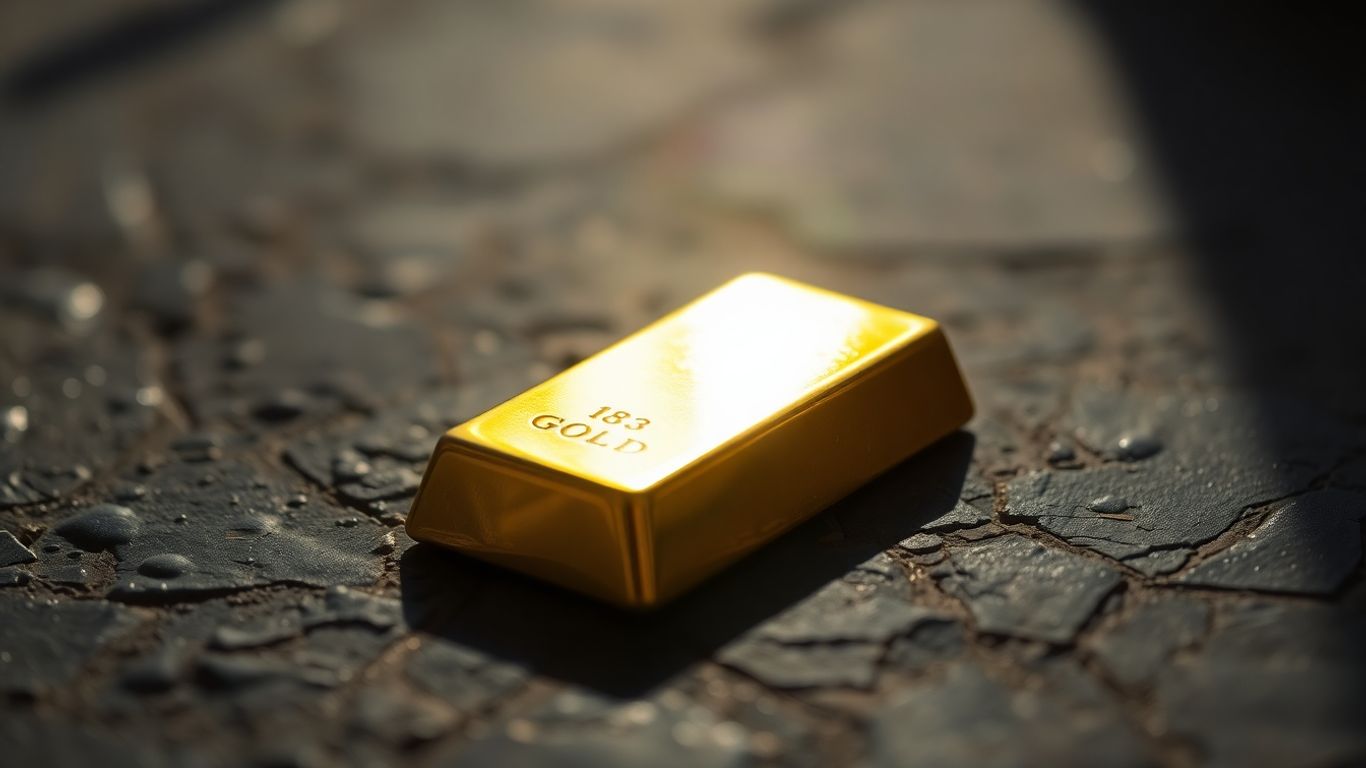 深色背景上闪亮的金条。