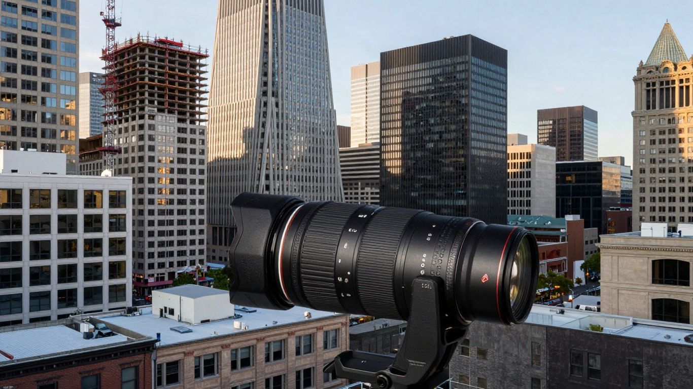 Portland cityscape with buildings and urban development.