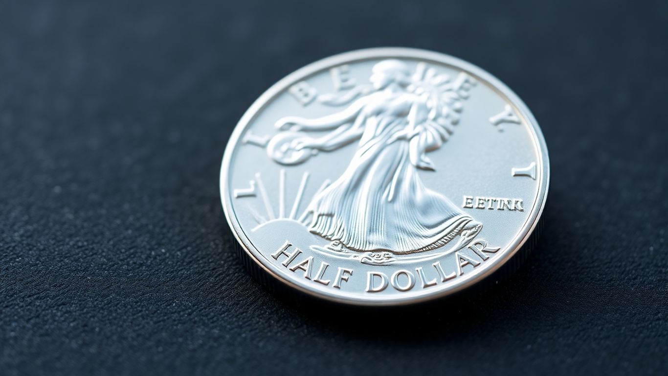 Silver Walking Liberty Half Dollar coin close-up