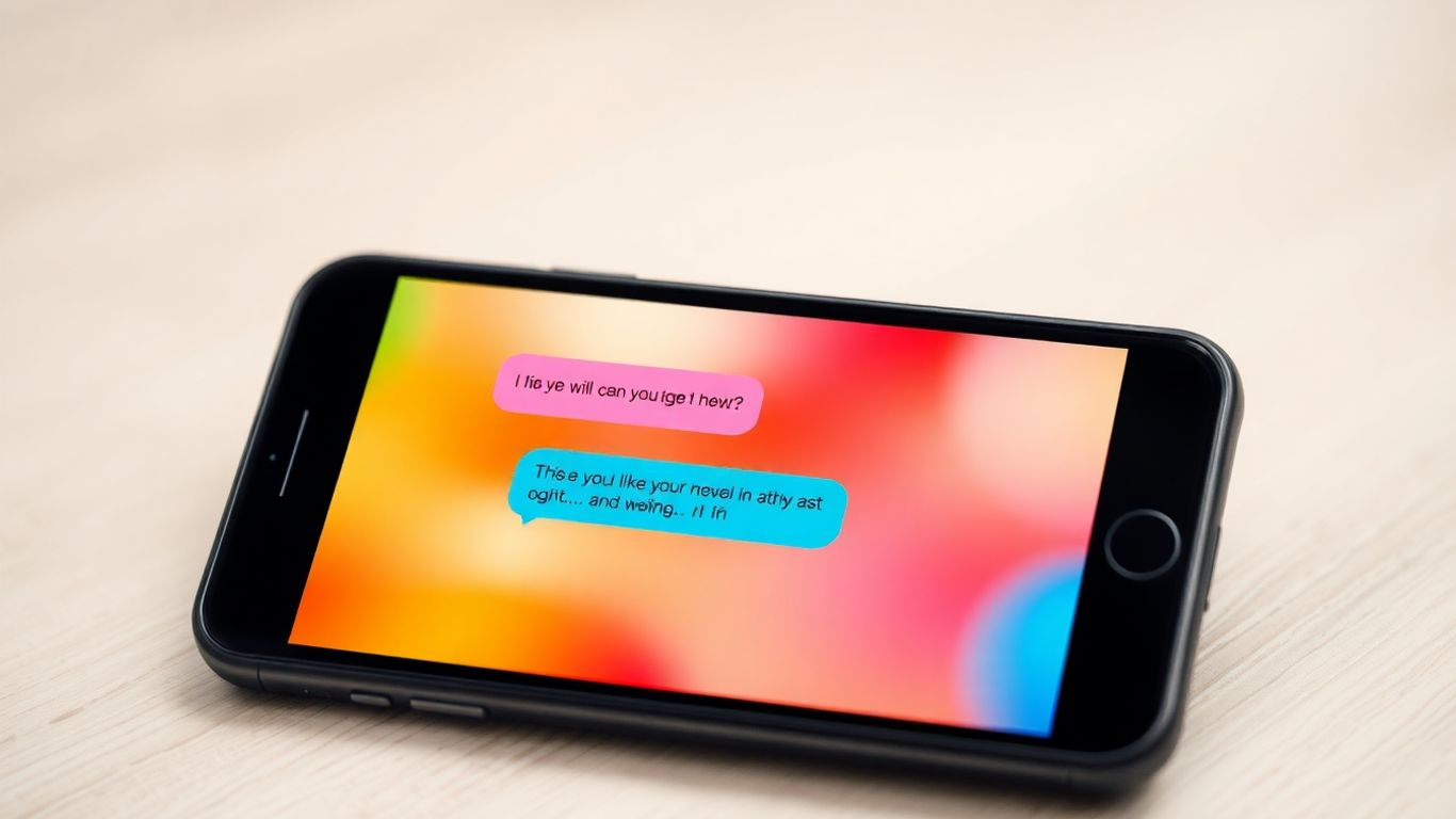Realistic fake text message conversation on a phone.