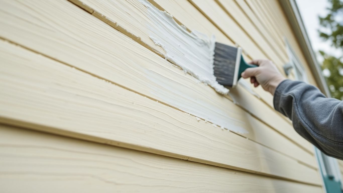 Painter applying smooth, durable paint to a house exterior.