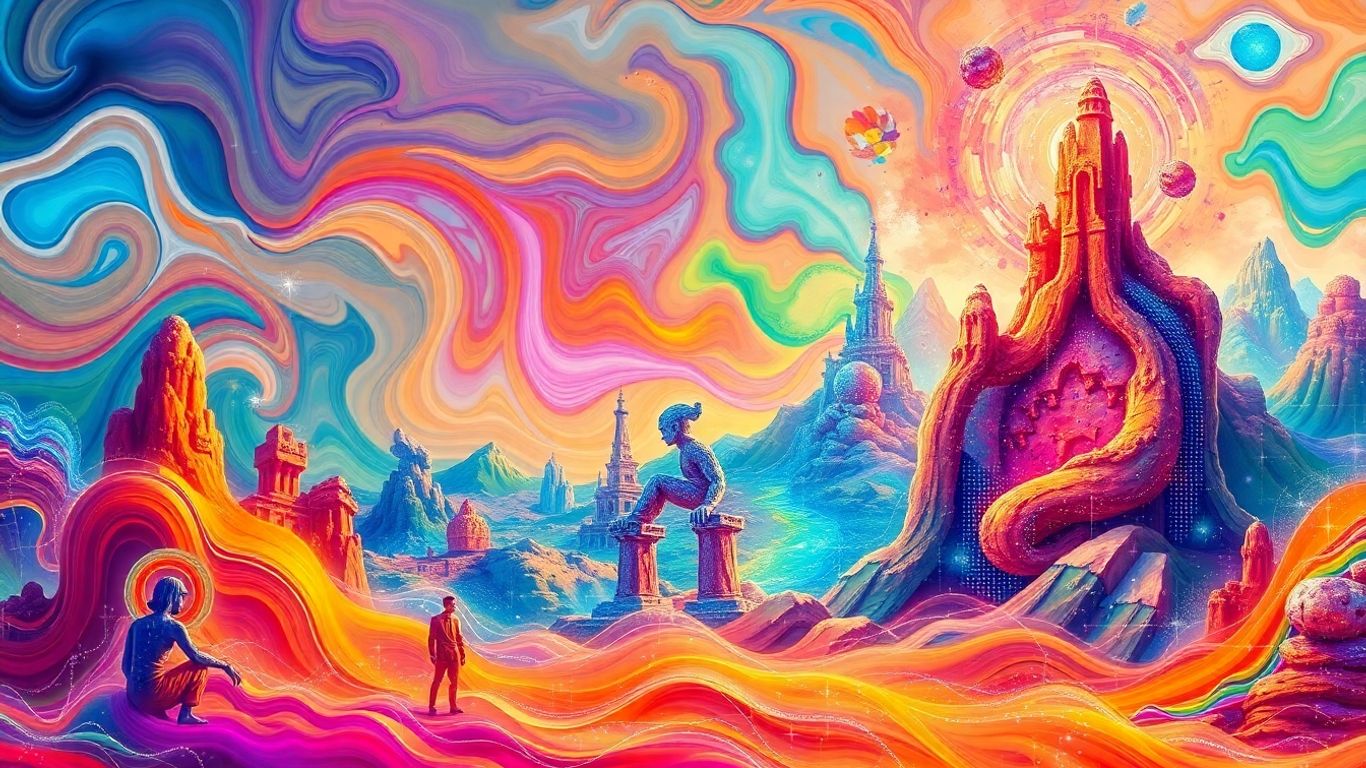 Diverse AI-generated art forms in a colorful collage.