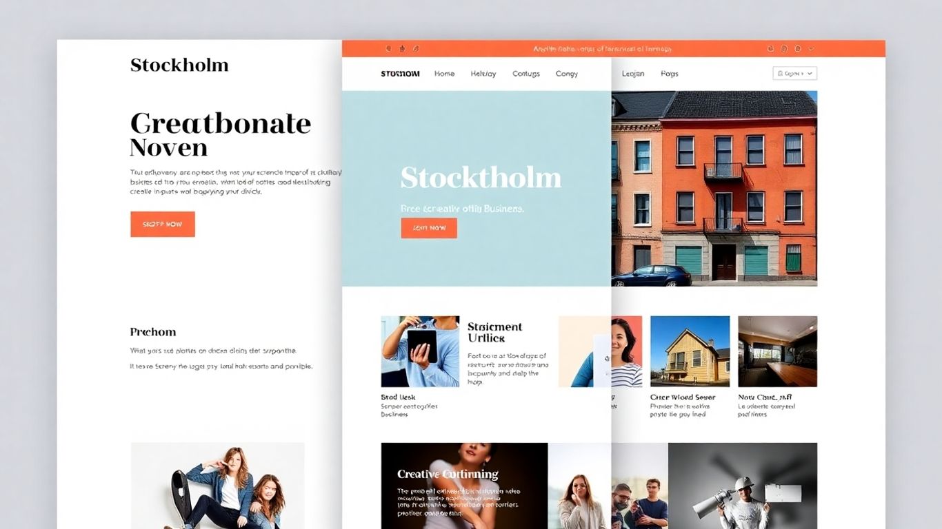 Stockholm WordPress theme homepage screenshot for creative businesses.