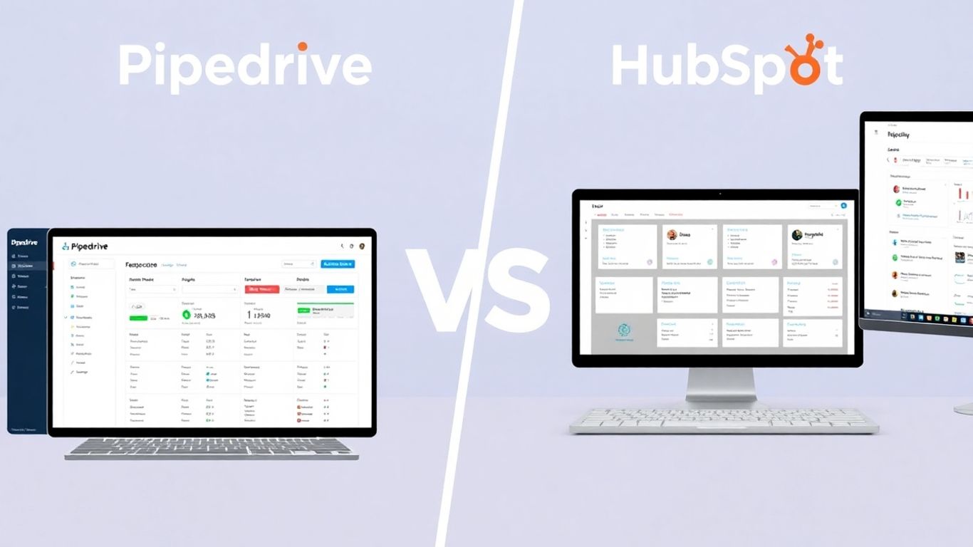 Comparación visual de Pipedrive y HubSpot.