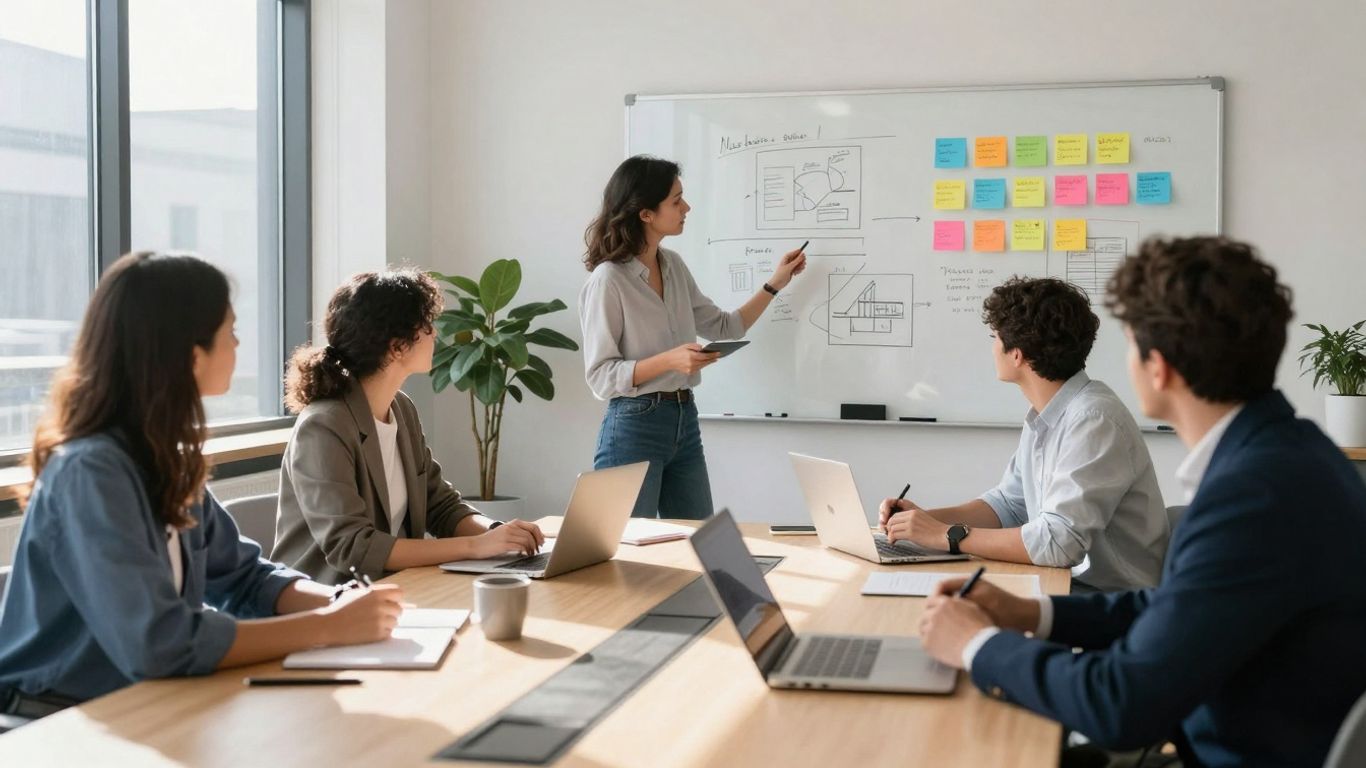 Marketing agency team collaborating on growth strategies.