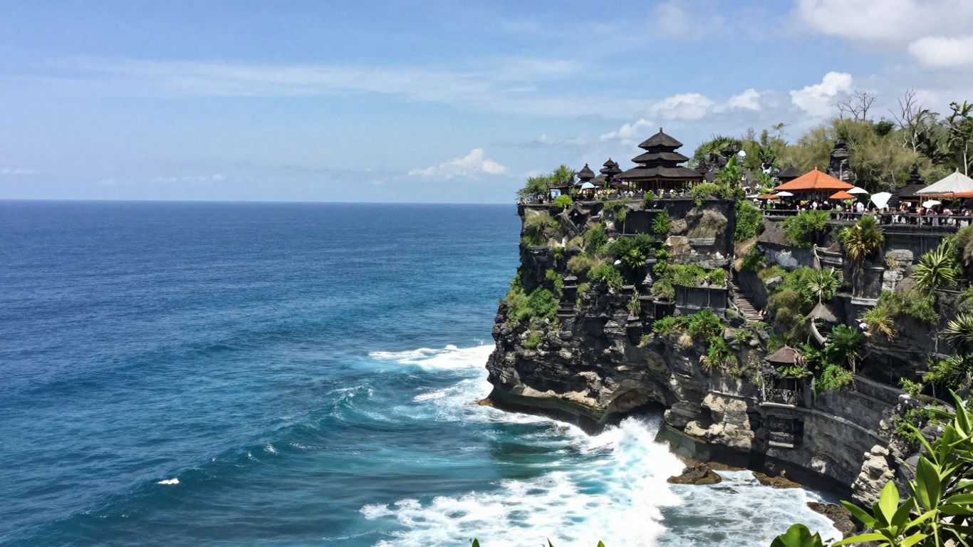 Uluwatu Temple cliffside view overlooking the ocean