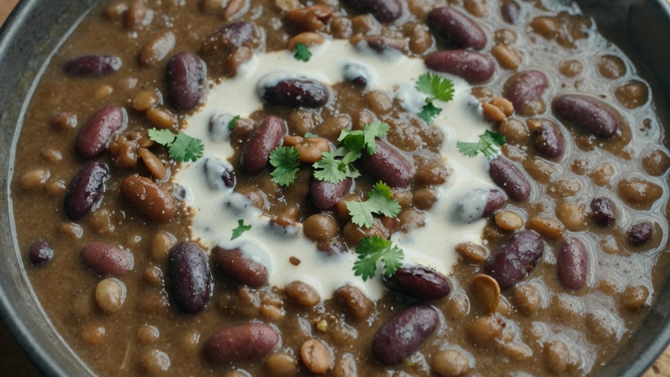 Creamy slow cooker Dal Makhani in a rustic bowl.