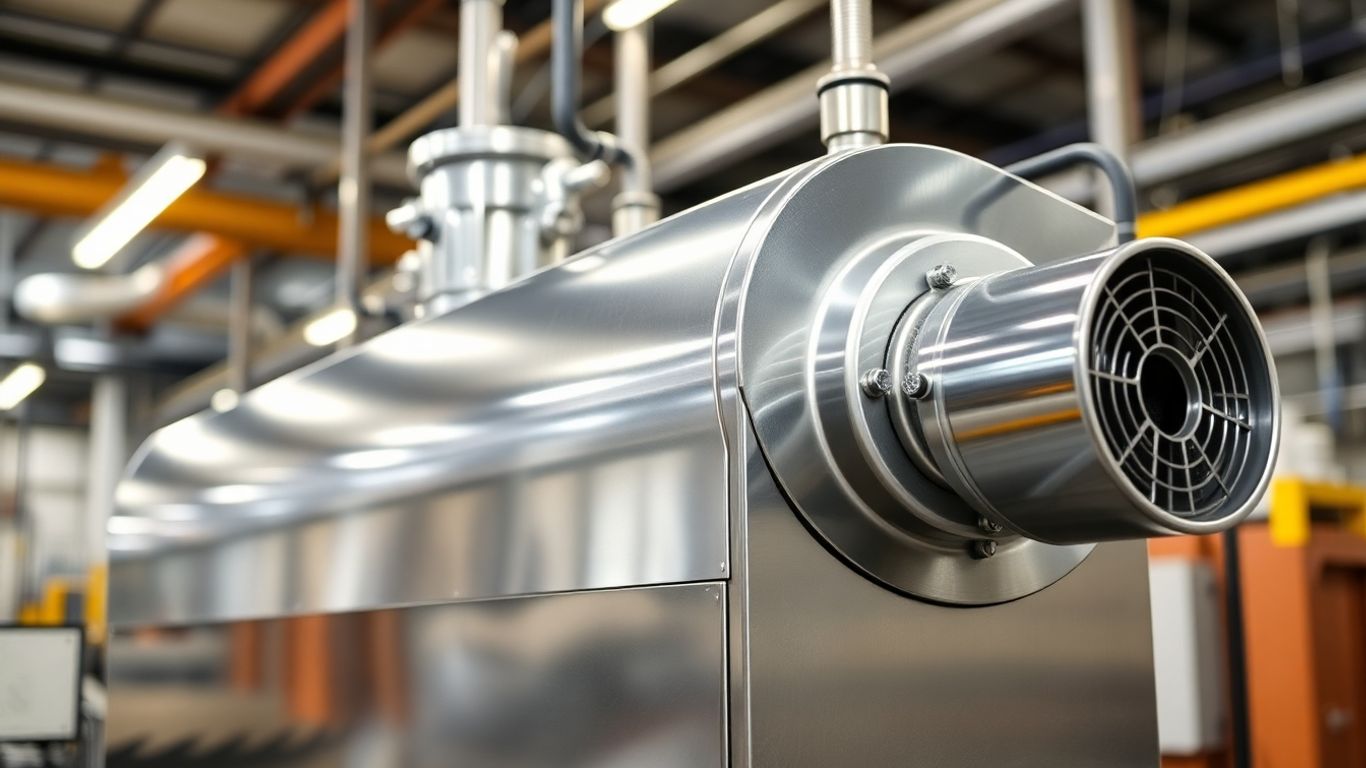 Electric thermic fluid heater in a factory setting.