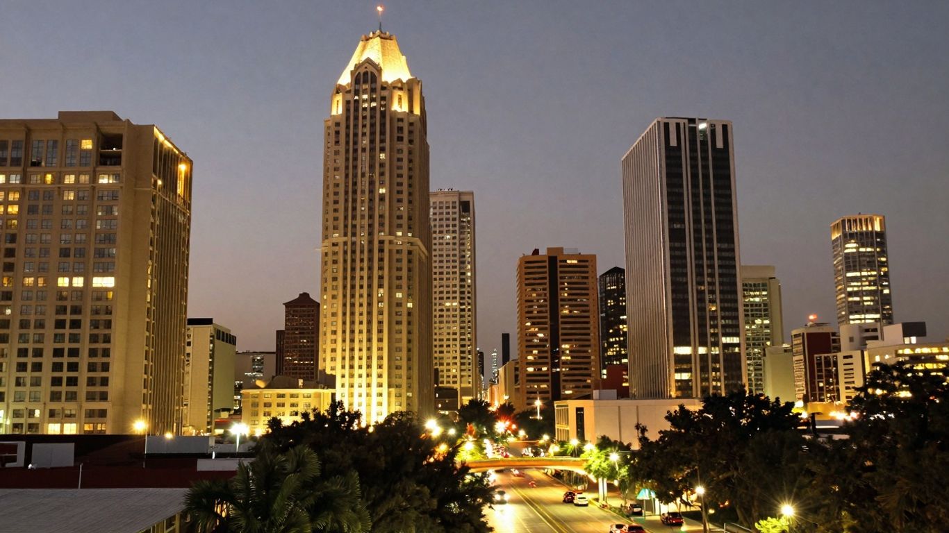 San Antonio skyline with business growth imagery.
