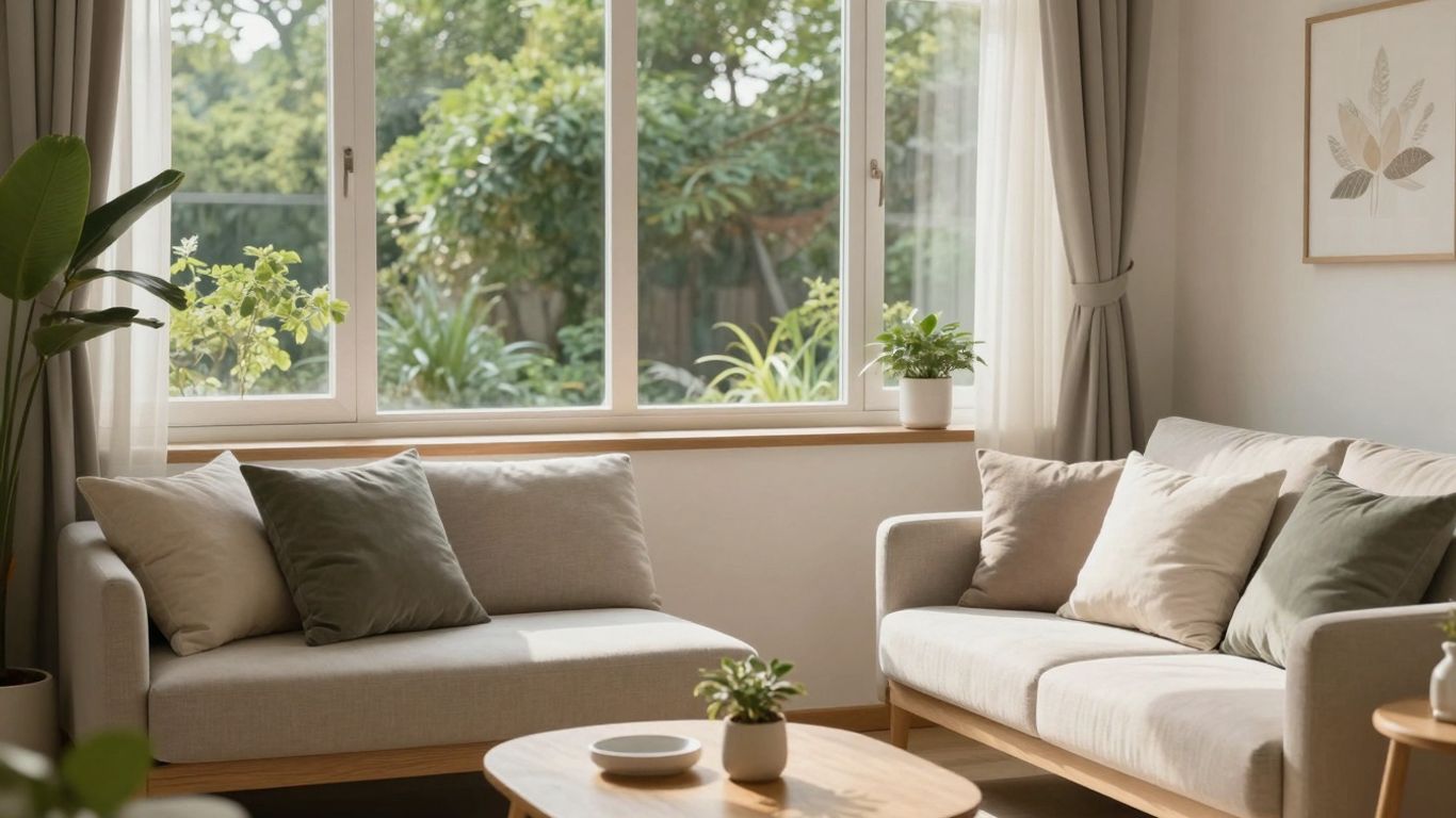 Peaceful recovery room with natural light and greenery.