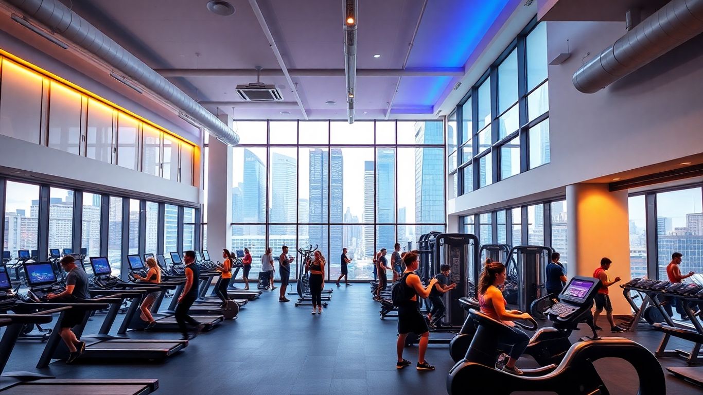 Modern Melbourne gym with diverse people using equipment