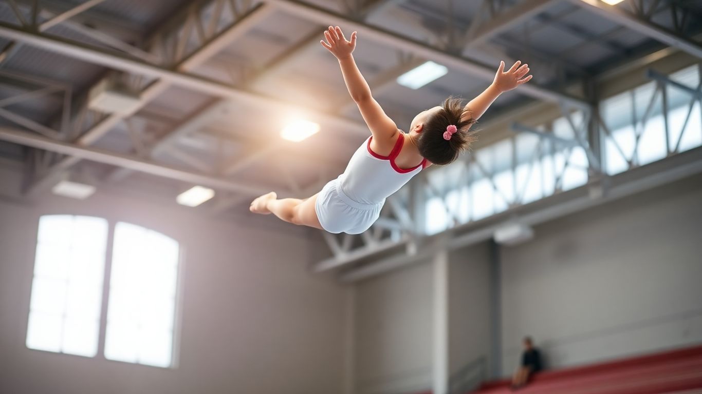 Gymnast performing a vault in Cooroy