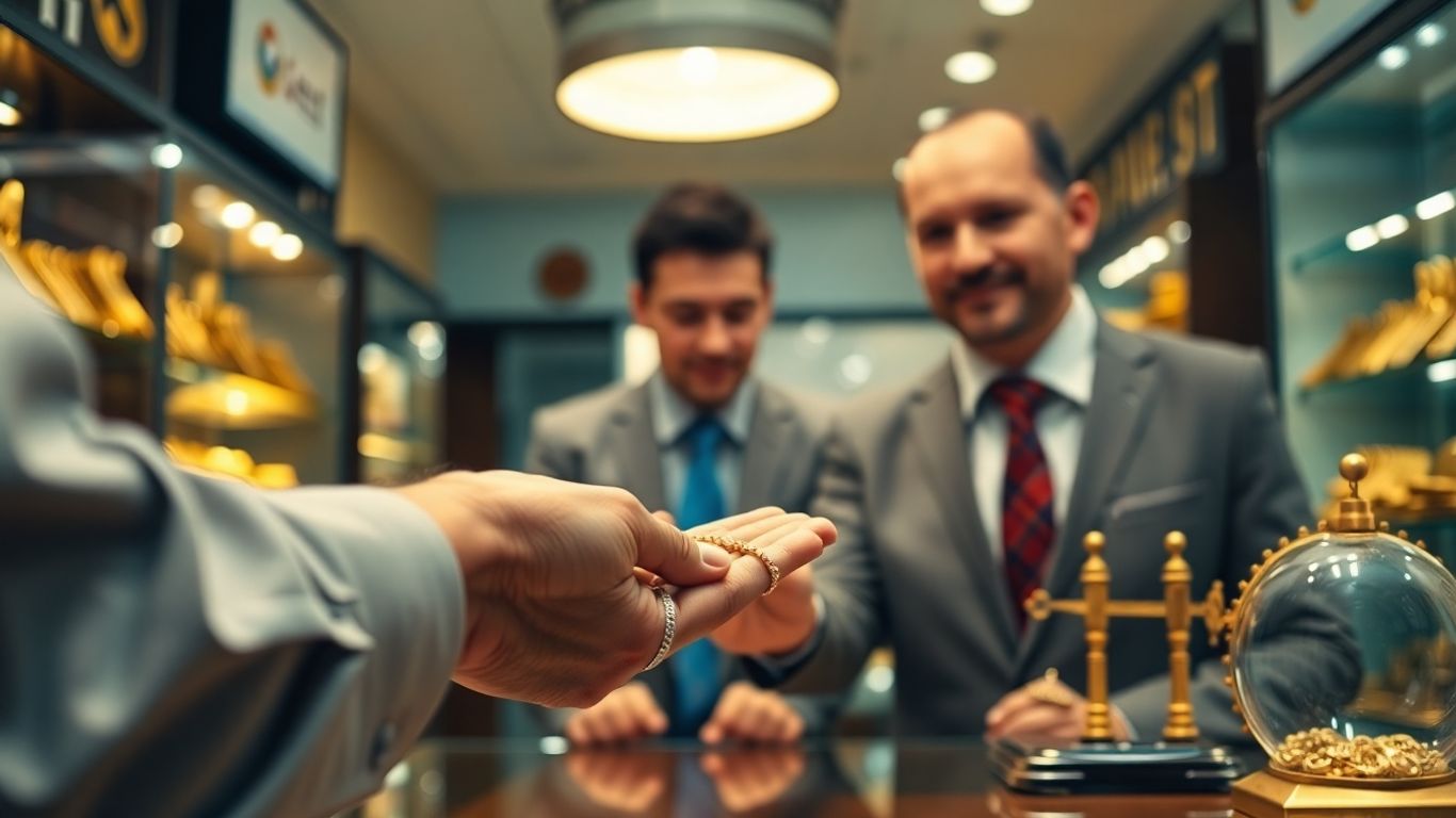 Safe gold selling transaction in a jewelry store