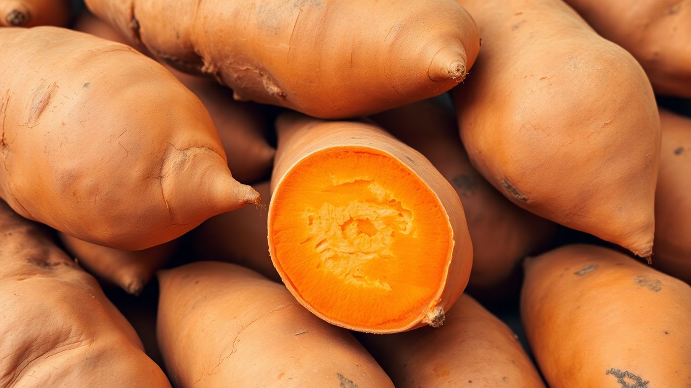 Biologische zoete aardappelen