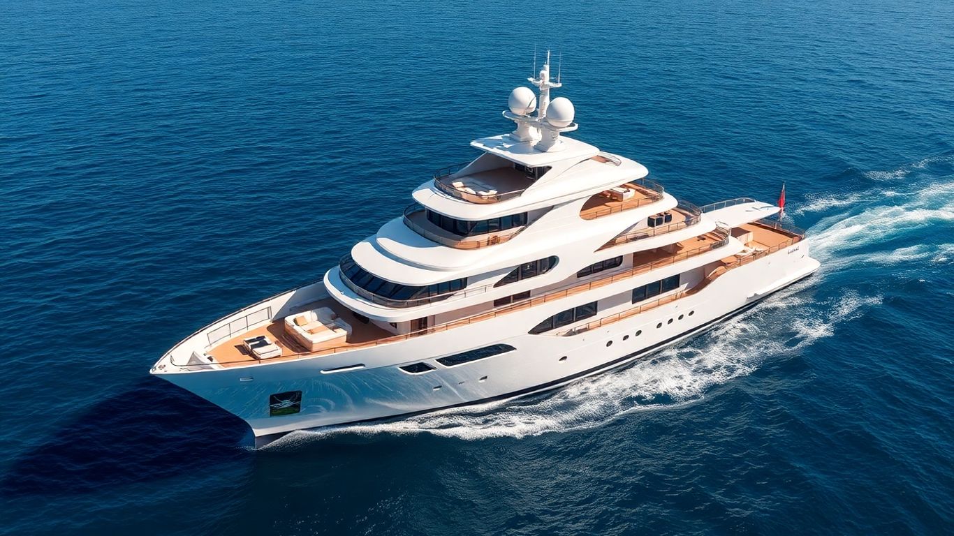 Opulent luxury yacht on calm azure sea.