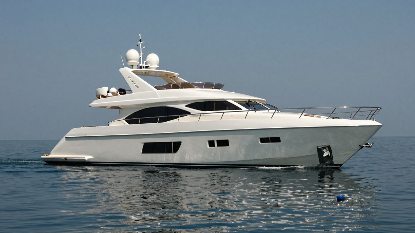 Motor yacht Determination sailing on the ocean.