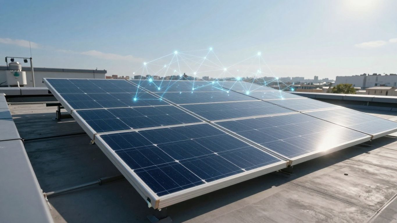 Panneau solaire avec réseau numérique lumineux