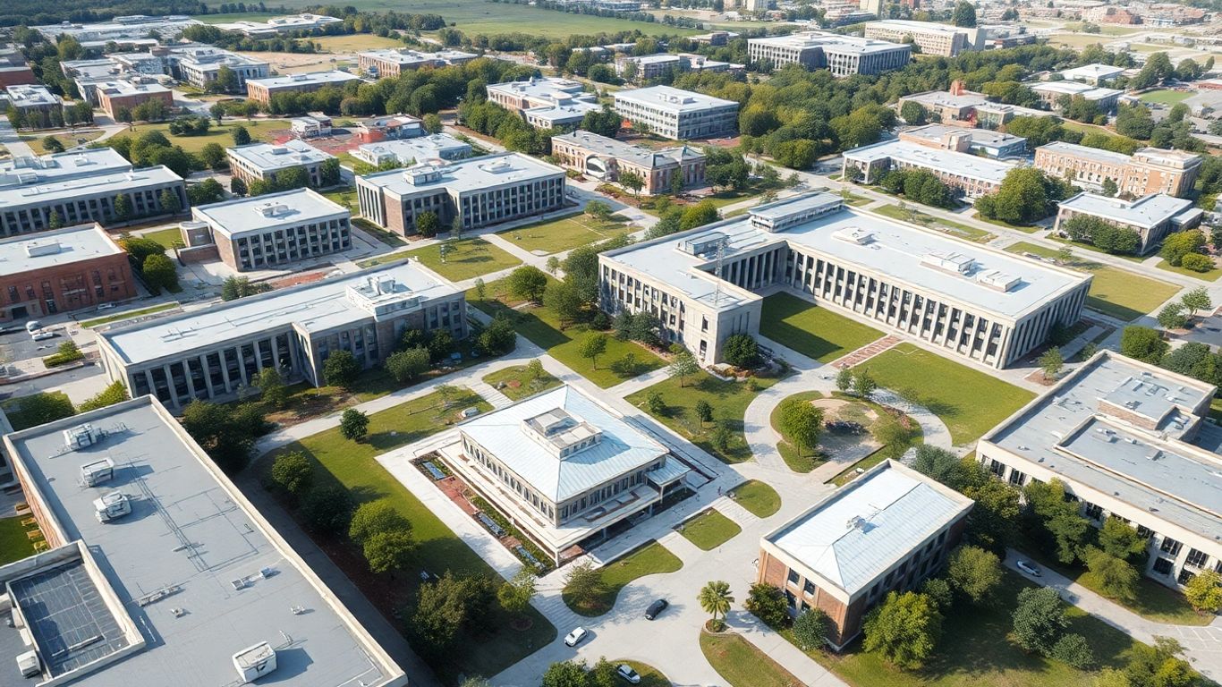 University campus development with BIM planning.