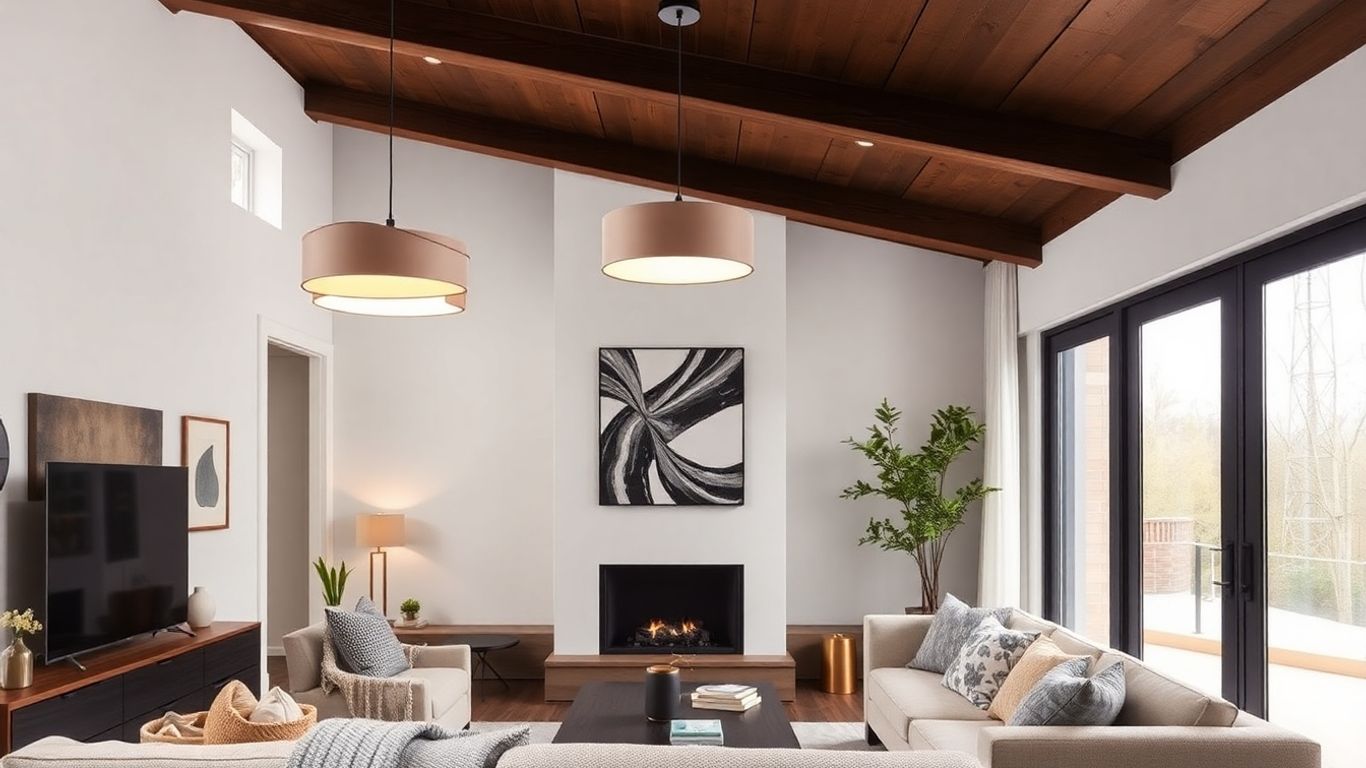 Orikata Pendant light fixture in modern living room