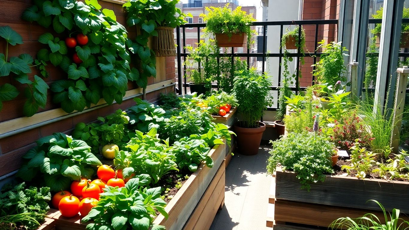 Städtische Hochbeete und Wandgärten mit Gemüse