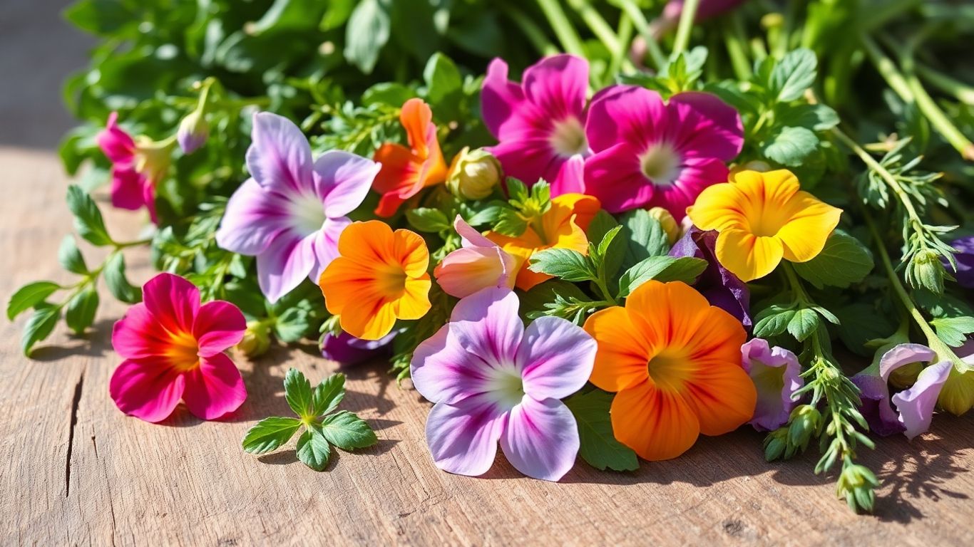 Fresh herbs and flowers for heart health