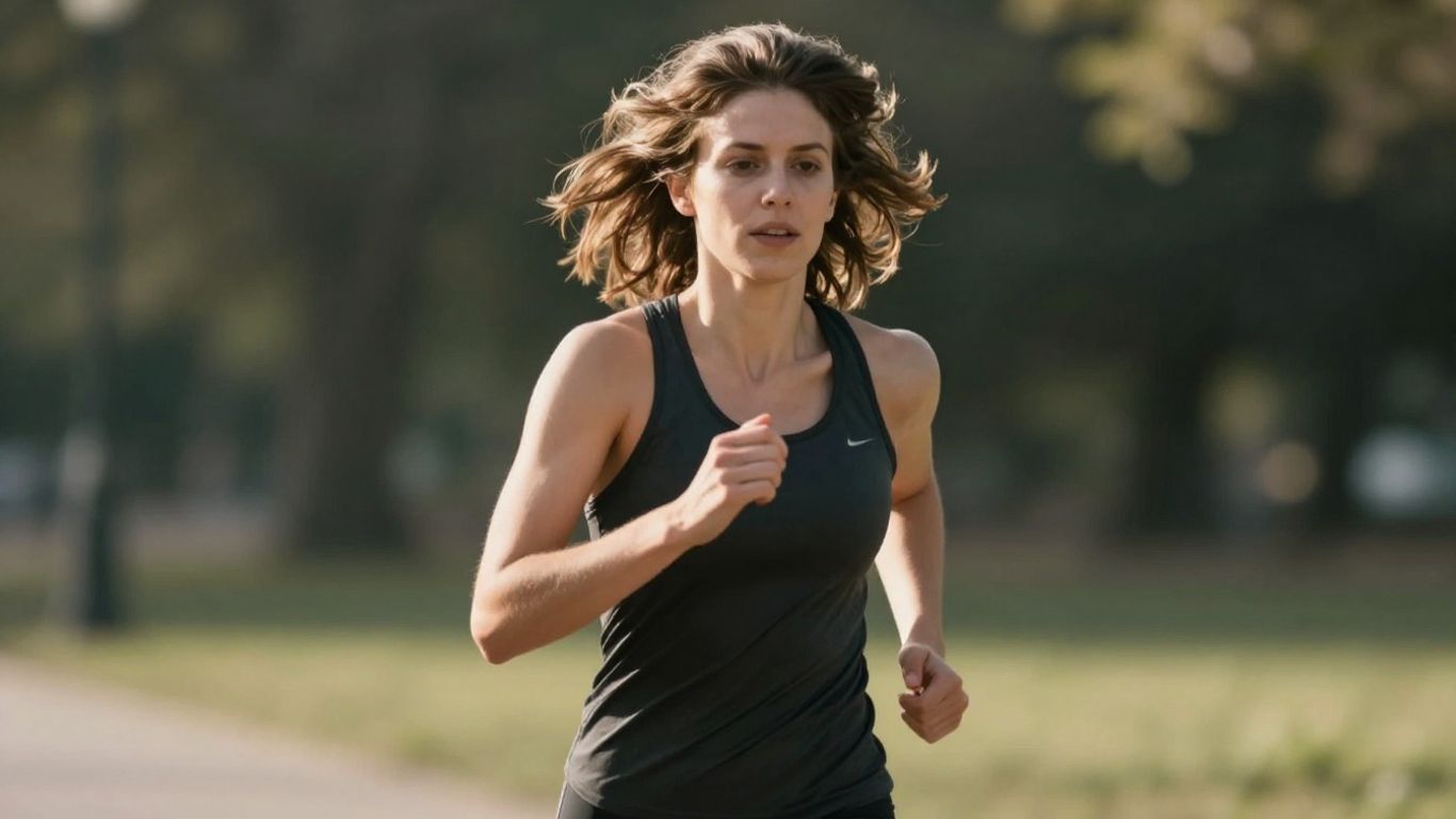 Person jogging with healthy, vibrant hair.