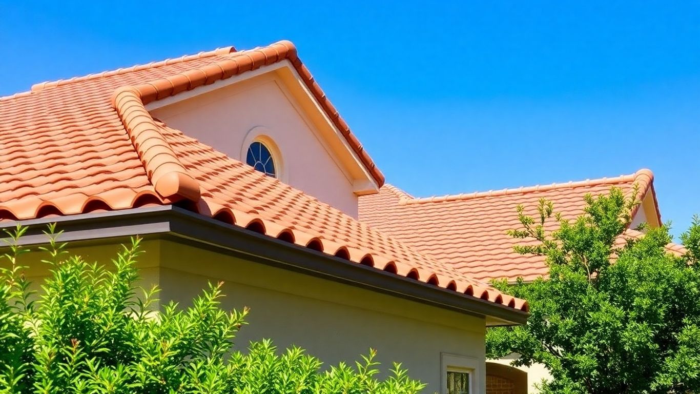 Clay tile roof on a sunny Oviedo home.
