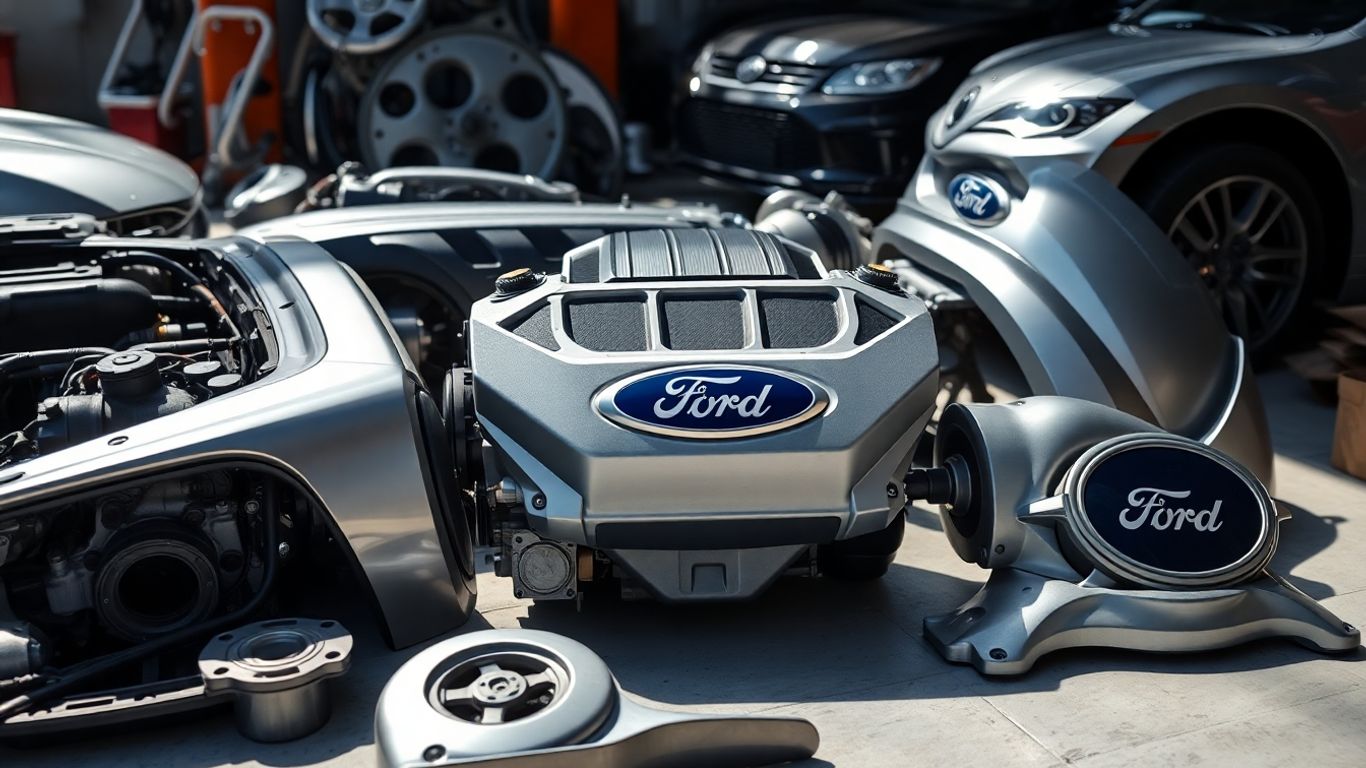 Quality Ford parts laid out neatly.