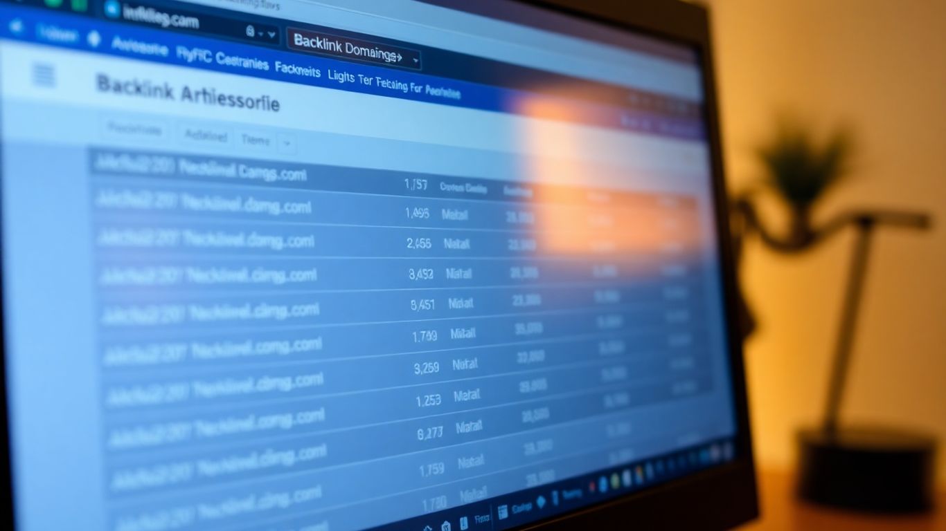 หน้าจอคอมพิวเตอร์แสดงข้อมูล backlink