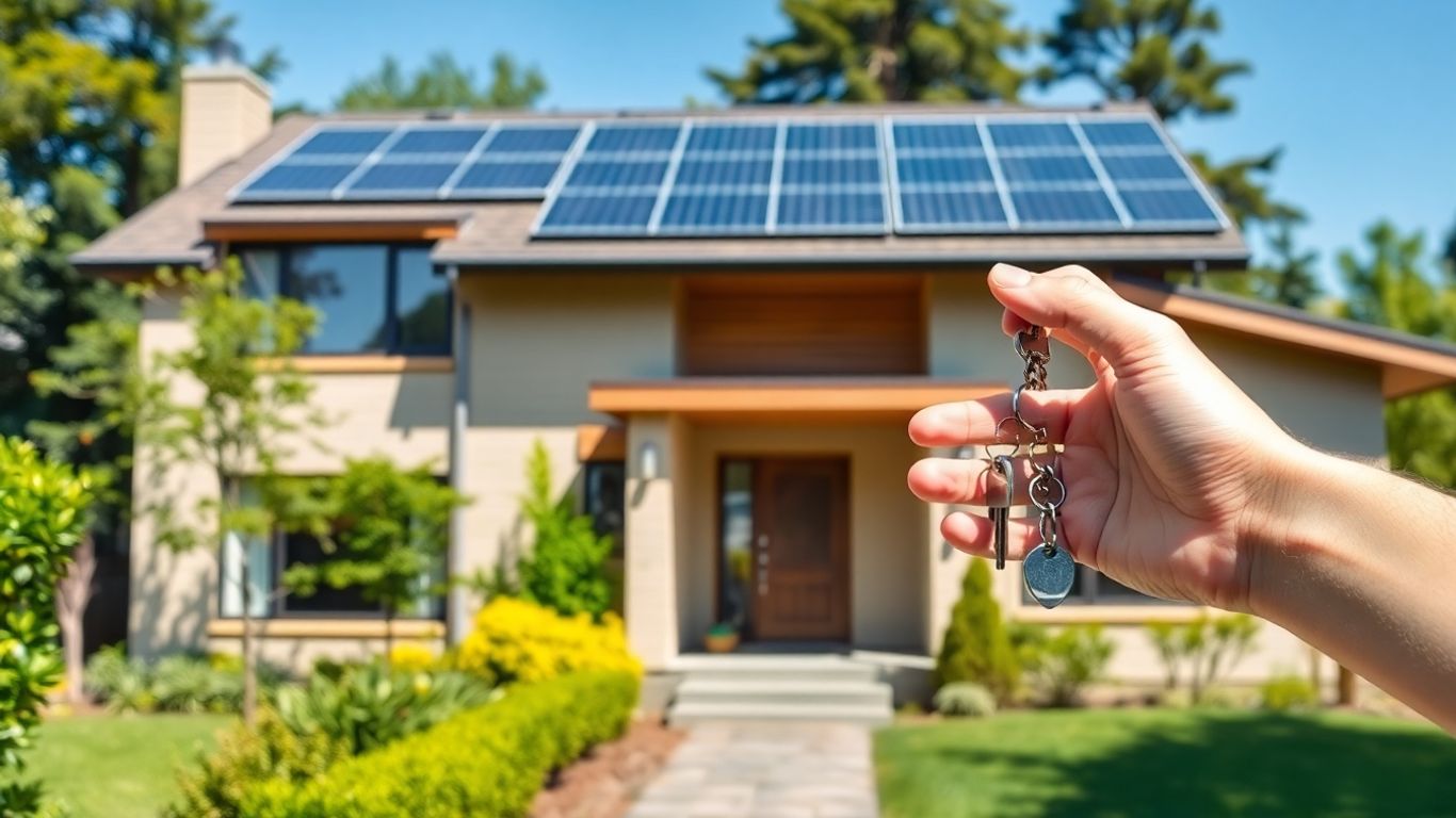 Casa moderna cu panouri solare si chei