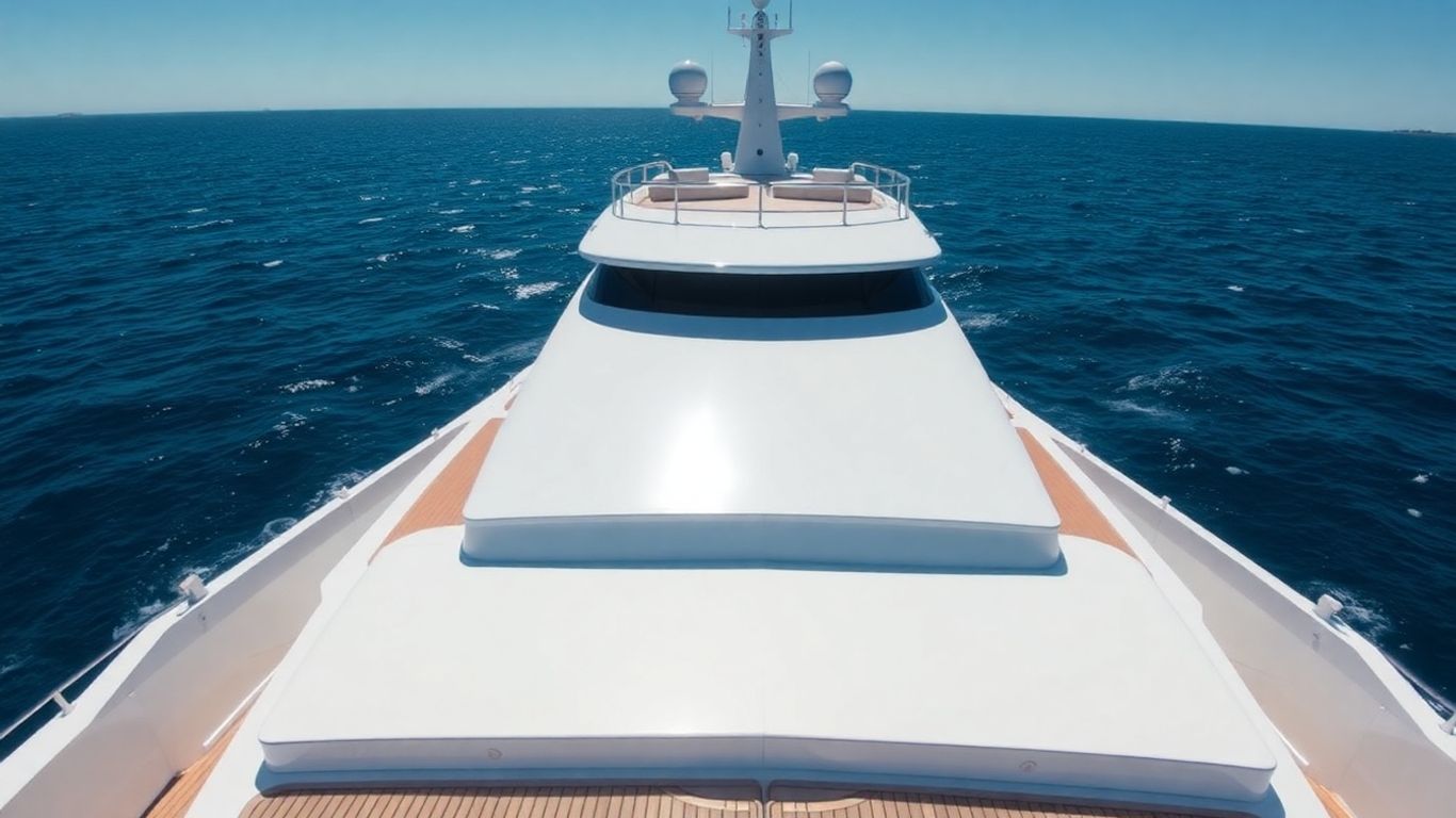 The luxurious EROS yacht sailing on the ocean.