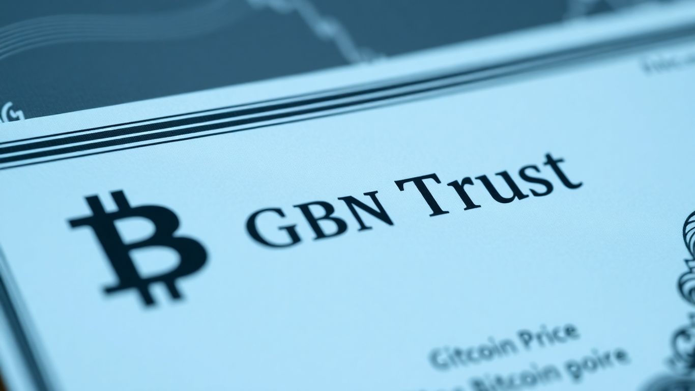 Grayscale Bitcoin Trust share certificate with narrowing discount.